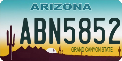 AZ license plate ABN5852