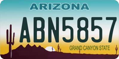 AZ license plate ABN5857