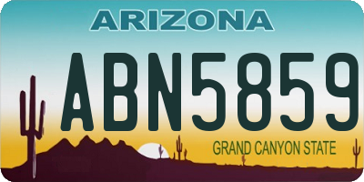 AZ license plate ABN5859
