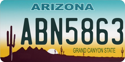 AZ license plate ABN5863