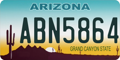 AZ license plate ABN5864
