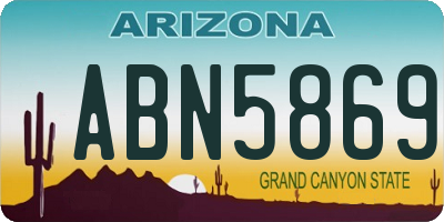 AZ license plate ABN5869