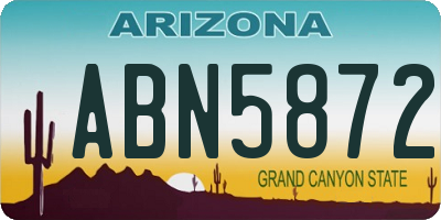 AZ license plate ABN5872