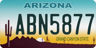AZ license plate ABN5877