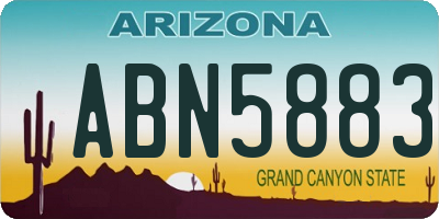 AZ license plate ABN5883
