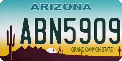 AZ license plate ABN5909