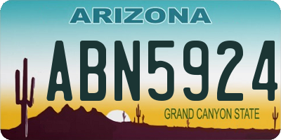 AZ license plate ABN5924