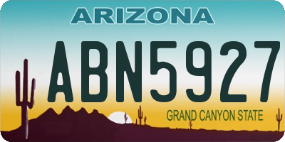 AZ license plate ABN5927