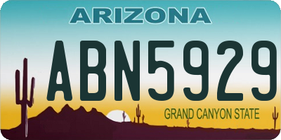 AZ license plate ABN5929