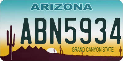 AZ license plate ABN5934