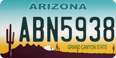 AZ license plate ABN5938