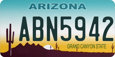 AZ license plate ABN5942