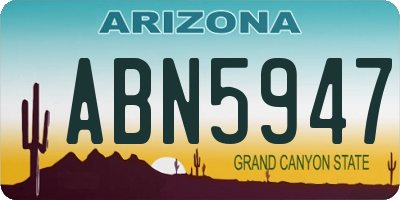 AZ license plate ABN5947