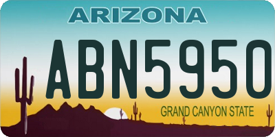 AZ license plate ABN5950