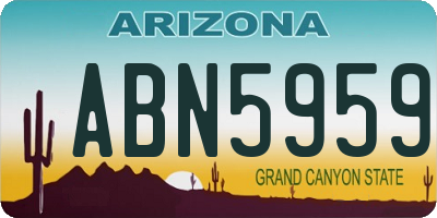 AZ license plate ABN5959