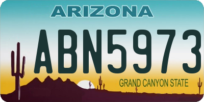 AZ license plate ABN5973