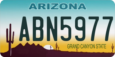 AZ license plate ABN5977