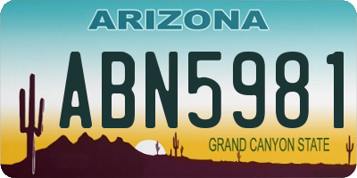 AZ license plate ABN5981