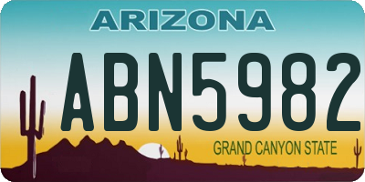 AZ license plate ABN5982