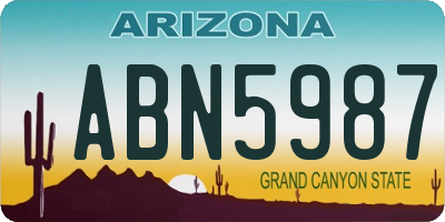 AZ license plate ABN5987