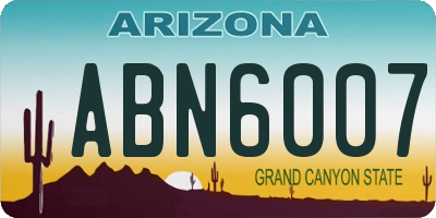 AZ license plate ABN6007