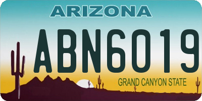 AZ license plate ABN6019