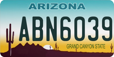 AZ license plate ABN6039