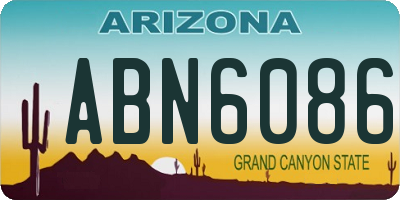 AZ license plate ABN6086