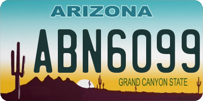 AZ license plate ABN6099
