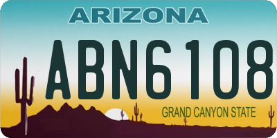 AZ license plate ABN6108