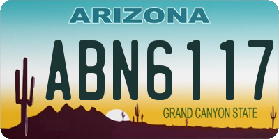 AZ license plate ABN6117