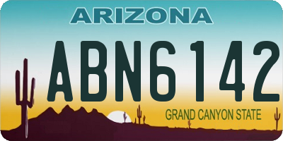 AZ license plate ABN6142