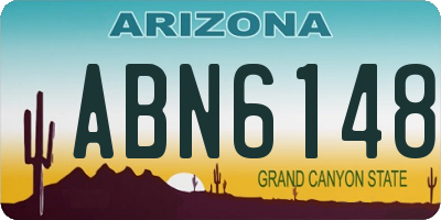 AZ license plate ABN6148