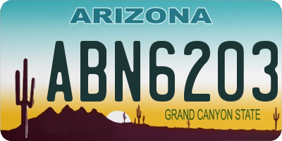 AZ license plate ABN6203