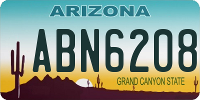 AZ license plate ABN6208