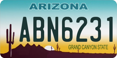 AZ license plate ABN6231