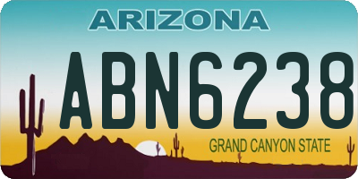 AZ license plate ABN6238