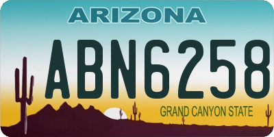 AZ license plate ABN6258