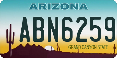 AZ license plate ABN6259