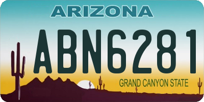 AZ license plate ABN6281