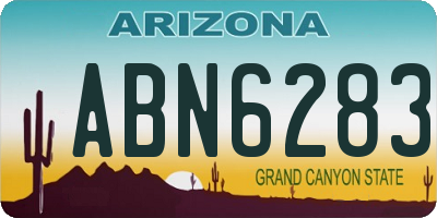 AZ license plate ABN6283