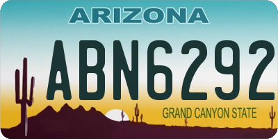 AZ license plate ABN6292