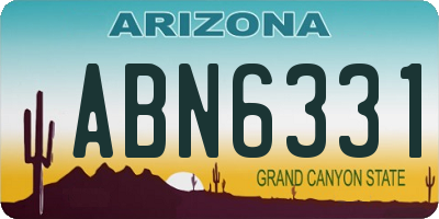 AZ license plate ABN6331