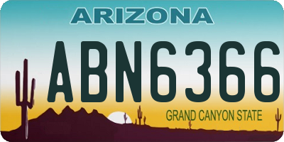 AZ license plate ABN6366