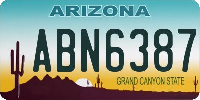 AZ license plate ABN6387