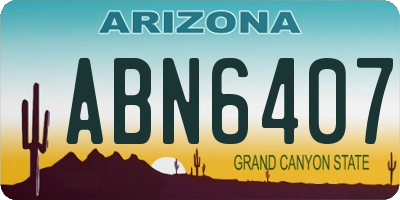 AZ license plate ABN6407