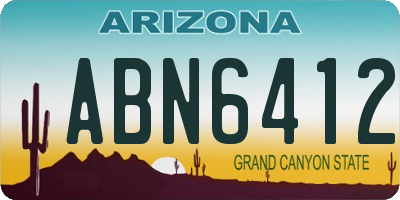 AZ license plate ABN6412