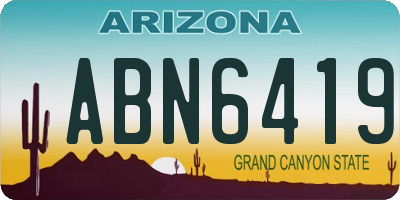 AZ license plate ABN6419