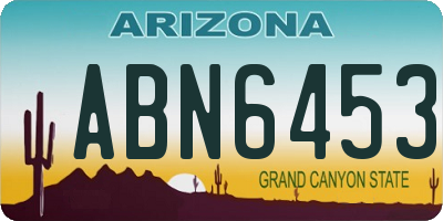 AZ license plate ABN6453