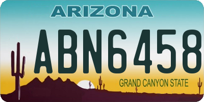 AZ license plate ABN6458